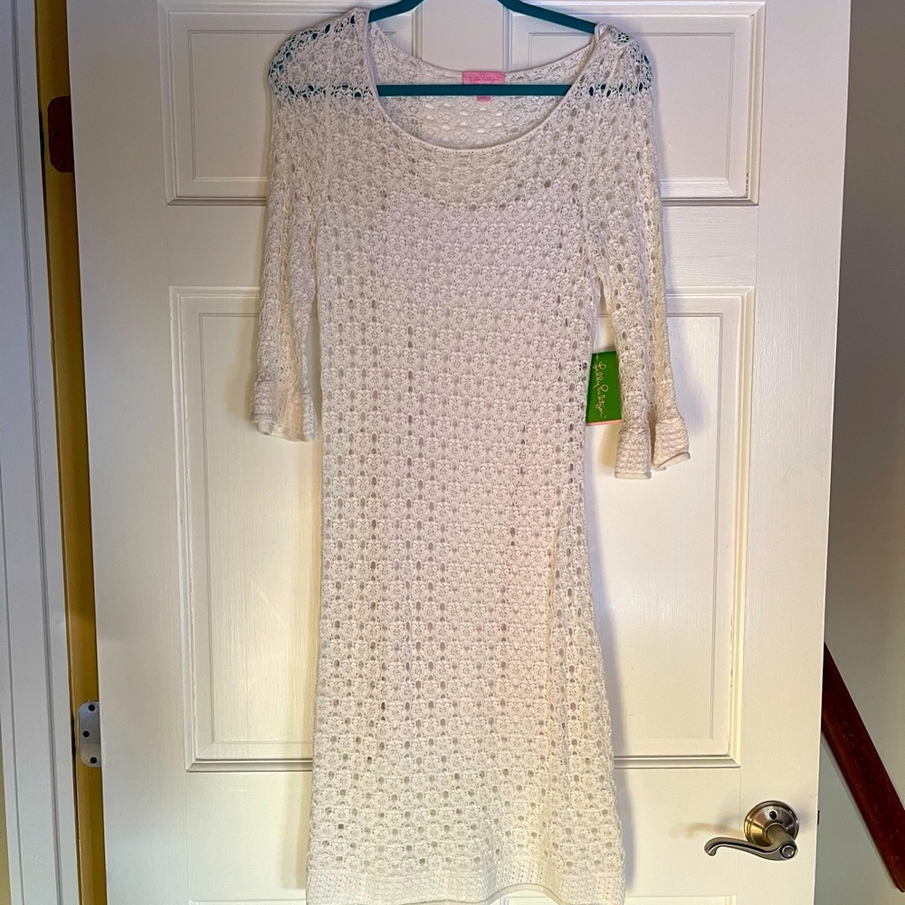 Lilly Pulitzer, white croche dress, size M